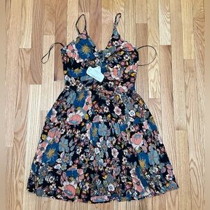 Angie Floral Mini Dress - Black, Blue, Pink, Yellow